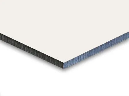 HPL plaat 10mm (gebroken) wit, Ral 9010, ral 9016 bij benadering.